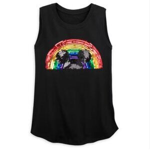Disney Rainbow Sequin Tank Top NWT Unisex Size M